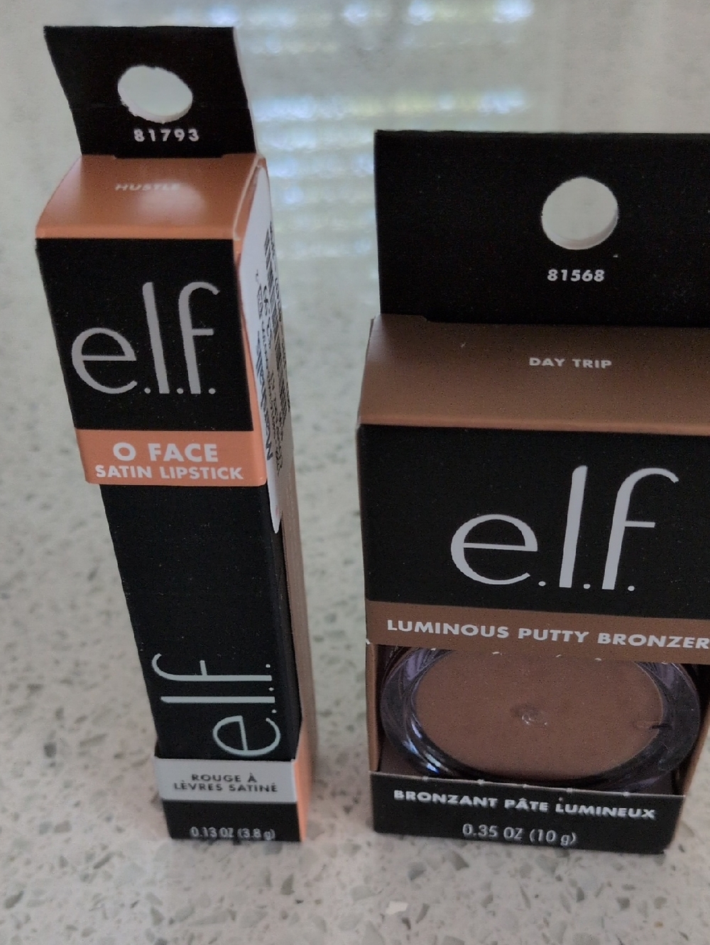 E.L.F. Face Satin Lipstick & Day Trip Luminous Putty Bronzer - Bronze/Tan